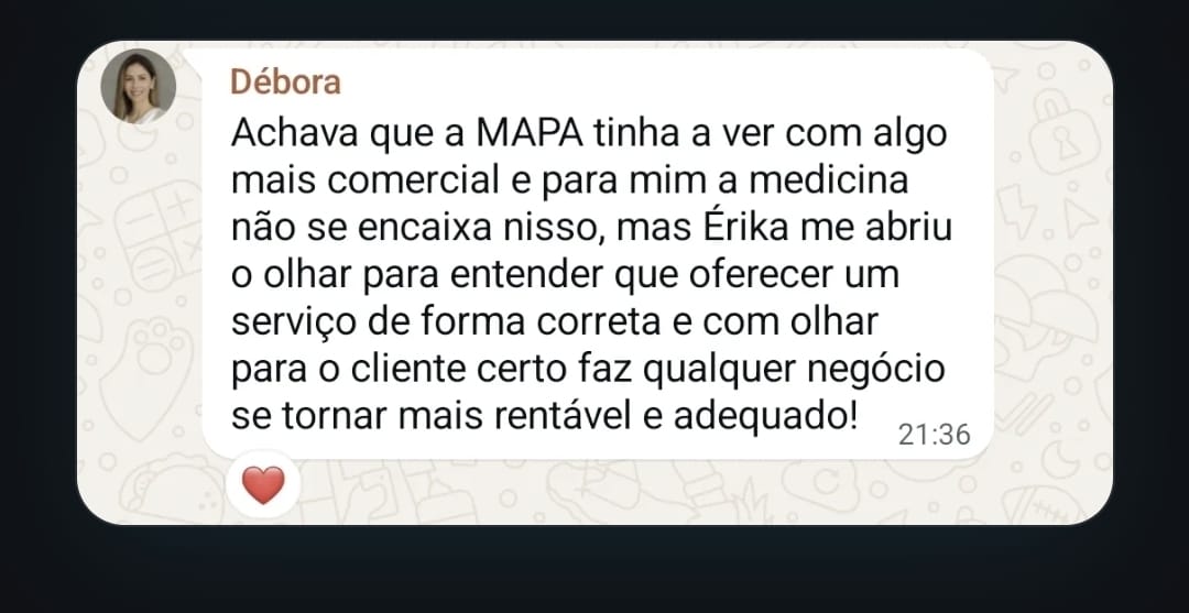 Depoimento de Débora, médica, sobre ganho de rentabilidade após a MAPA